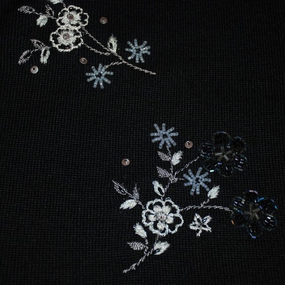 NWOT Alfred Dunner Fabulous Black Embellished Cardigan - Picture 9 of 10